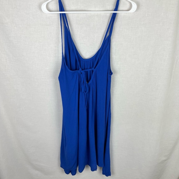 NWT Lovestitch Crinkle Blue Gauze Katja Casual Mini Dress - Picture 3 of 5